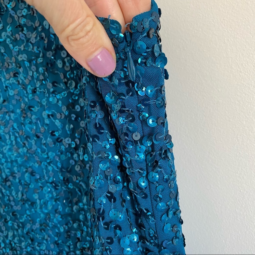 Adrianna Papell One Shoulder Sequin Gown - Picture 5 of 8